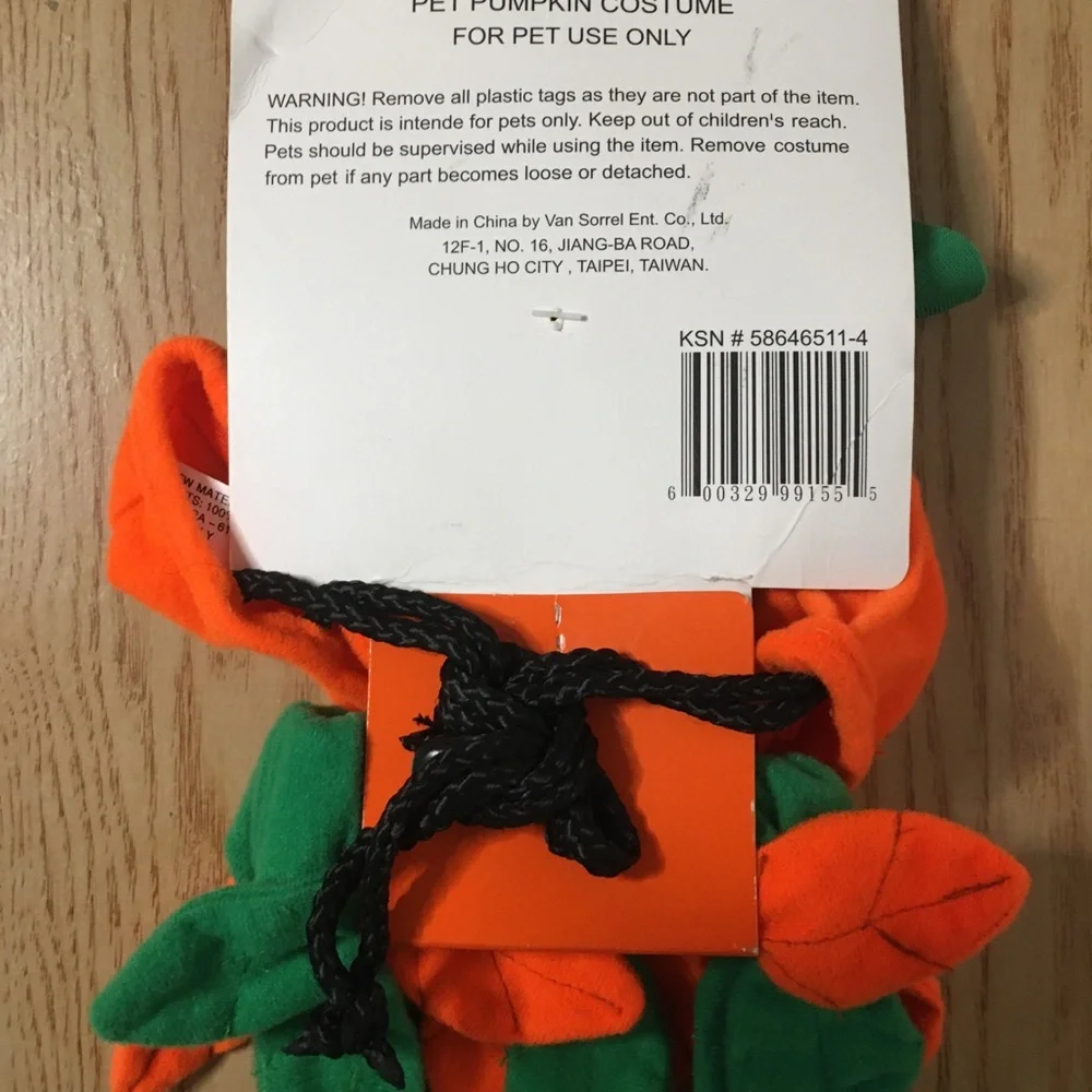 #1 New Doggie 🐶 2Pc Pumpkin Halloween 🎃 Costume Hat 9.5” Collar 4.5” Across